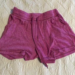 Pink drawstring shorts
